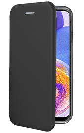 Луксозен кожен калъф тефтер ултра тънък Wallet FLEXI и стойка за Samsung Galaxy A23 4G SM-A235F /  Samsung Galaxy A23 5G SM-A236U  черен 